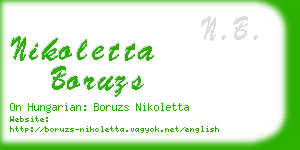 nikoletta boruzs business card